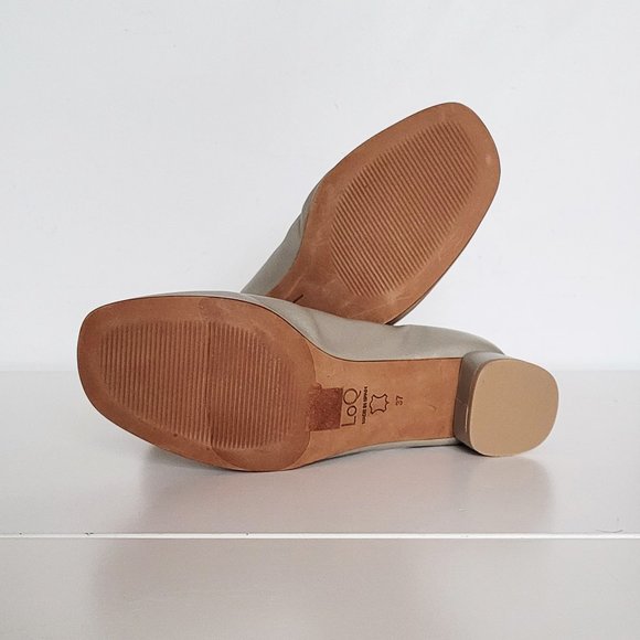 SOLD - LoQ Ema Grey Soft Leather Block Rounded Heel Mary Jane Shoes - Size 37 - Picture 5 of 9